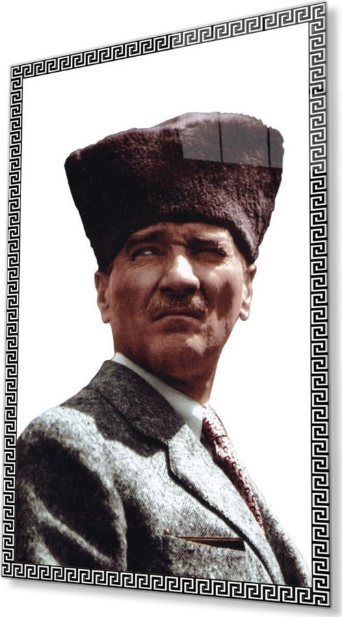 Atatürk Cam Tablo 4Mm Dayanıklı Temperli Cam, Atatürk Glass Wall Art