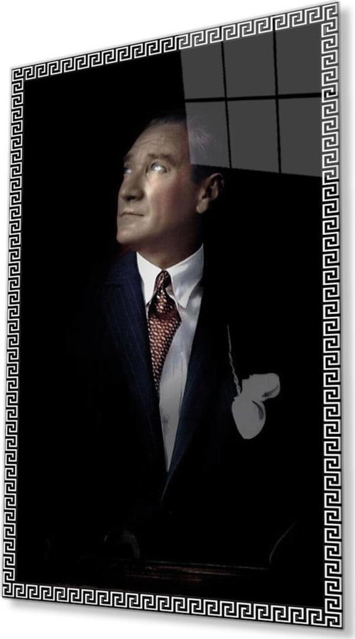 Atatürk Cam Tablo 4Mm Dayanıklı Temperli Cam, Atatürk Glass Wall Art