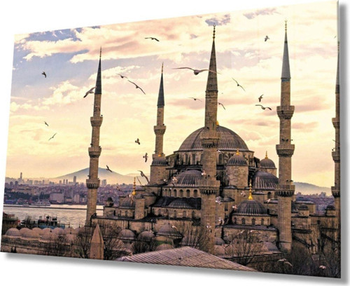 Istanbul Cami Manzara Dayanıklı Cam Tablo Hediye