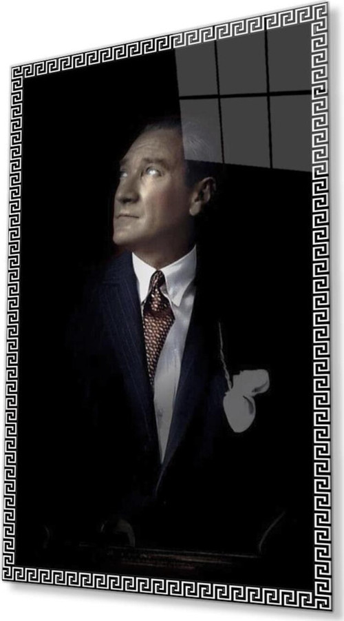 Atatürk Cam Tablo 4Mm Dayanıklı Temperli Cam, Atatürk Glass Wall Art