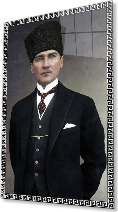 Atatürk Cam Tablo 4Mm Dayanıklı Temperli Cam, Atatürk Glass Wall Art