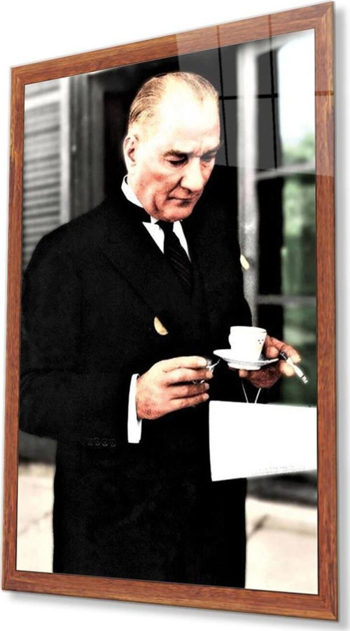 Atatürk Cam Tablo 4Mm Dayanıklı Temperli Cam, Atatürk Glass Wall Art