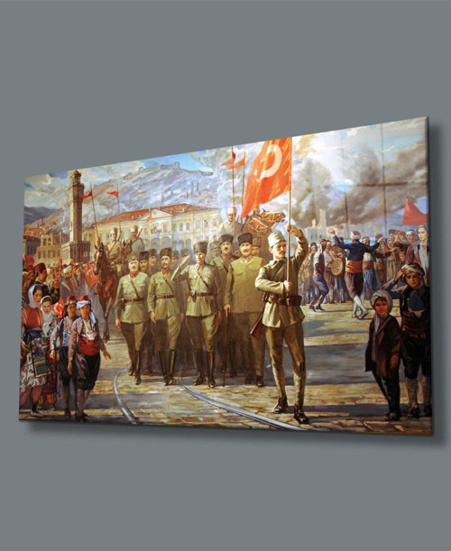 Atatürk Cam Tablo 4Mm Dayanıklı Temperli Cam, Atatürk Glass Wall Art
