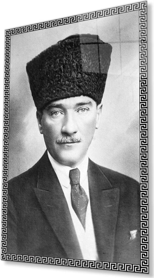 Atatürk Cam Tablo 4Mm Dayanıklı Temperli Cam, Atatürk Glass Wall Art