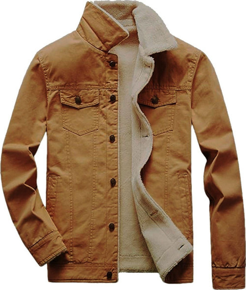 R.Lion Kürklü Kot Mont Premium Denim Açık Camel