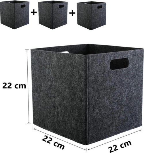 Çamaşır Sepeti Oyuncak Sepeti Küçük Boy Çok Amaçlı Organizer 3Mm Keçe 22X22X22 Cm