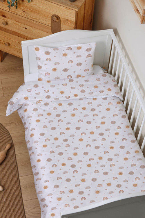Organik Çarşaflı Bebek Nevresim Takımı (100x150) - Güneşli Günler