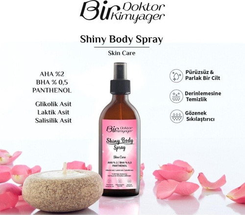Shiny Body Sprey Çift Fazlı Spray (%2 Aha %0,5 Bha) (150 Ml)