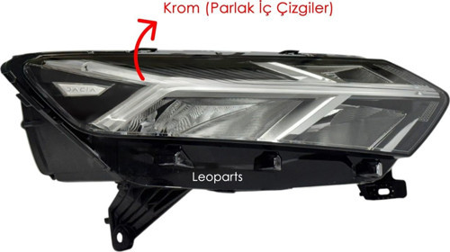 Dacia Sandero Far Lambası Sağ (Ledli - İçi Krom) 2021-2023 260101940R