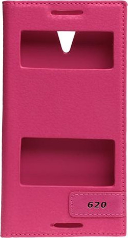 Desire 620 ile Uyumlu Kılıf Pencereli Kapaklı Safir Serisi Pembe