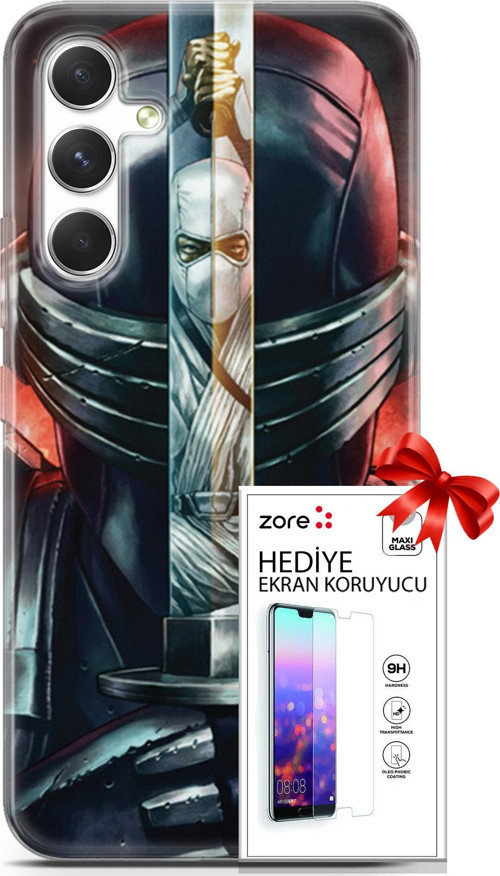 Samsung Galaxy A54 5G Kılıf Orijinal Seri Supers 08 Snake Eyes Baskılı Kılıf + Ekran Koruyucu