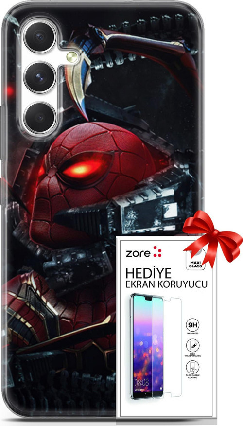 Samsung Galaxy A54 5G Kılıf Orijinal Seri Supers 29 Dr Octopus Leke Tutmaz Kapak + Ekran Koruyucu