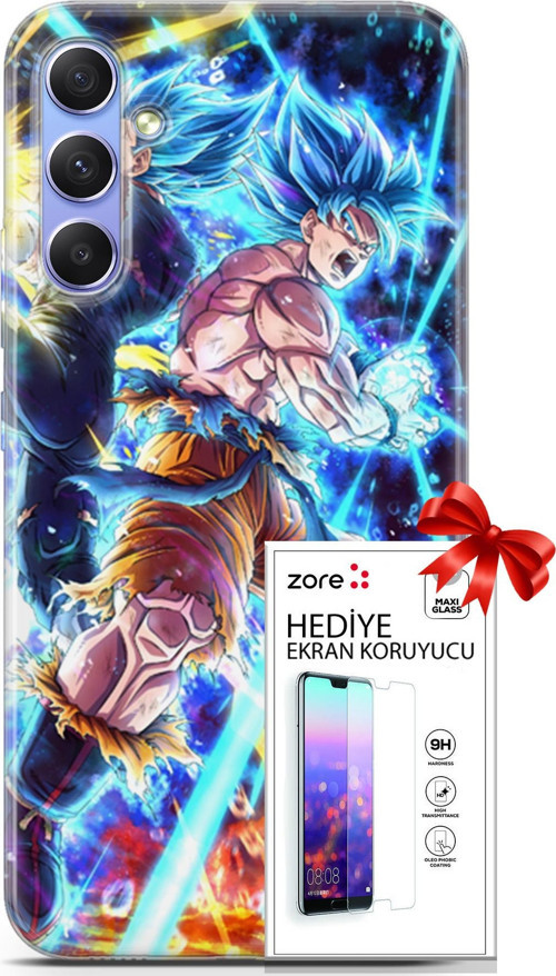Samsung Galaxy A34 5G Kılıf Orijinal Seri Supers 11 Dragon Ball Anime 4K Baskılı Kılıf + Ekran Koruyucu