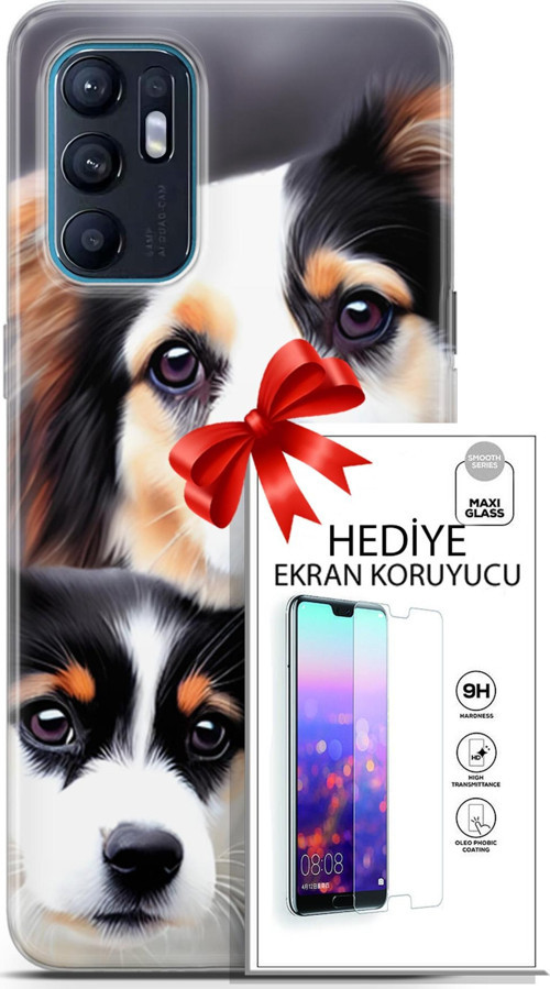 Oppo Reno 6 4G Kılıf Orijinal Seri Dogs 22 Bernese Dağ Köpeği Kap + Ekran Koruyucu