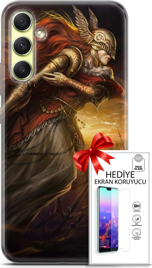 Samsung Galaxy A34 5G Kılıf Orijinal Seri Cardano 29 Şövalye Leke Tutmaz Kapak + Ekran Koruyucu