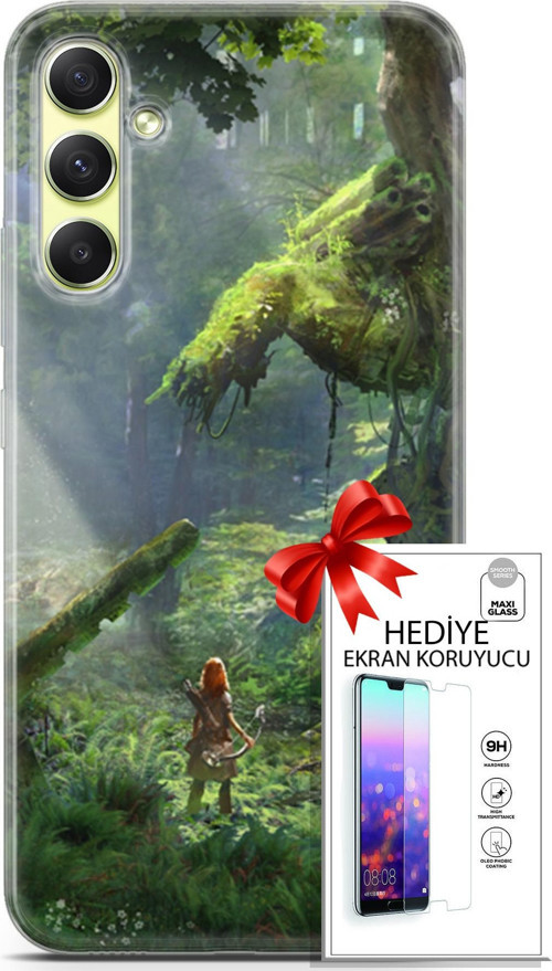 Samsung Galaxy A34 5G Kılıf Orijinal Seri Cardano 13 Orman Case Kapak Ekran Koruyucu