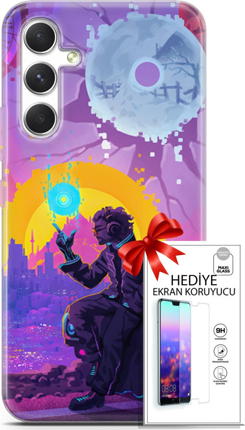 Samsung Galaxy A54 5G Kılıf Orijinal Seri Cardano 25 Araba Soyulmayan Kılıf + Ekran Koruyucu Full Koruma