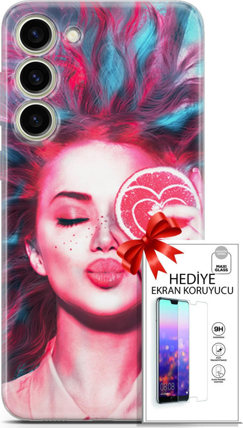 Samsung Galaxy S23 Plus Kılıf Orijinal Seri Algorand 08 Greyfurt Baskılı Kılıf + Ekran Koruyucu