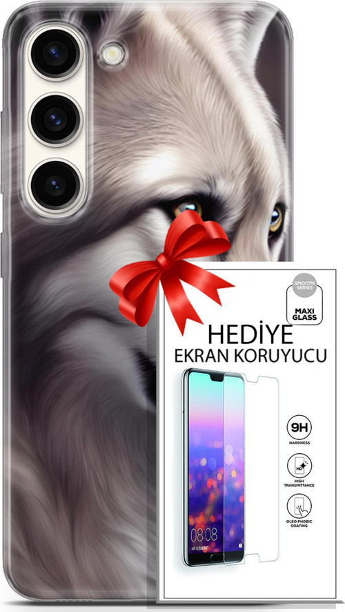 Samsung Galaxy S23 Kılıf Orijinal Seri Dogs 01 Yakışıklı Kurt Telefon Kılıfı + Ekran Koruyucu
