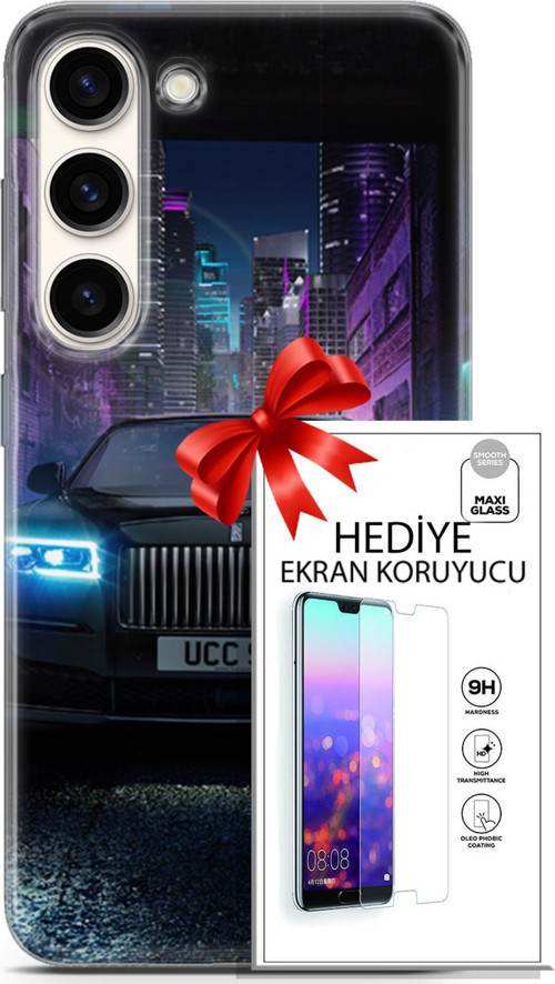 Samsung Galaxy S23 Kılıf Orijinal Seri Fantasy 12 Rolls Royce Tasarım Kılıf + Ekran Koruyucu
