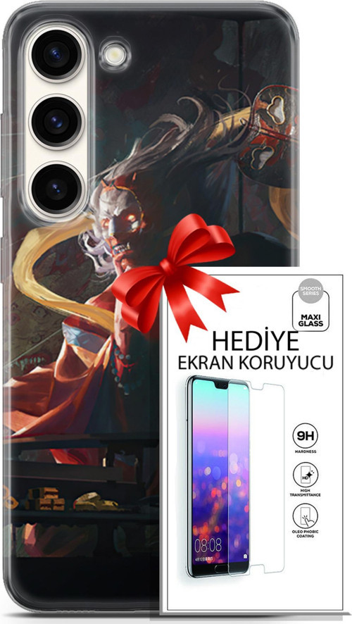 Samsung Galaxy S23 Kılıf Orijinal Seri Neo 07 Batman Vs Deathstroke Desenli Kılıf + Ön Ekran Koruyucu