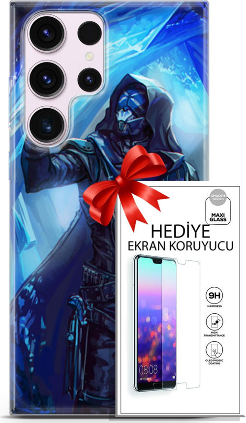 Samsung Galaxy S23 Ultra Kılıf Orijinal Seri Pubg 13 Maskeli Case Kapak Ekran Koruyucu