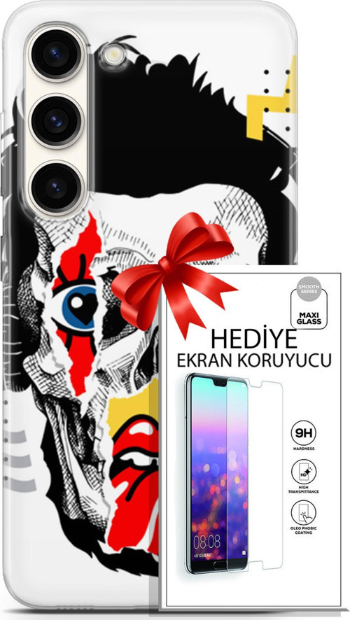 Samsung Galaxy S23 Kılıf Orijinal Seri Punky 05 Karışık Koruma Kılıfı + Ekran Koruyucu