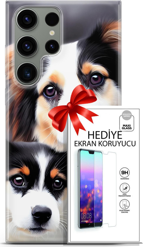 Samsung Galaxy S23 Ultra Kılıf Orijinal Seri Dogs 22 Bernese Dağ Köpeği Kap + Ekran Koruyucu