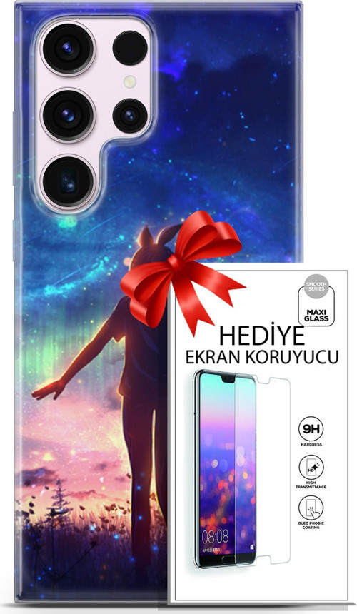 Samsung Galaxy S23 Ultra Kılıf Orijinal Seri Fantasy 26 Tavşan Kulaklı Soft Kapak + Ekran Koruyucu