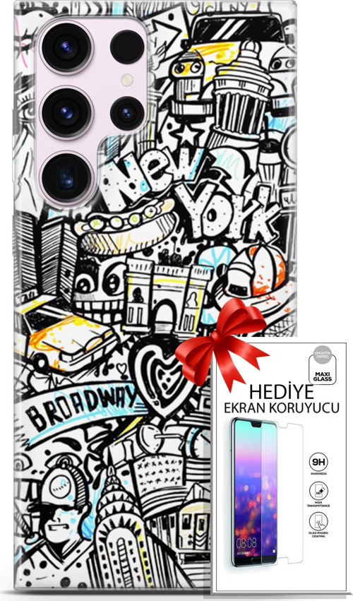 Samsung Galaxy S23 Ultra Kılıf Orijinal Seri Bounce 24 Kit Sutton Darbe Emici Kılıf + Ekran Koruyucu
