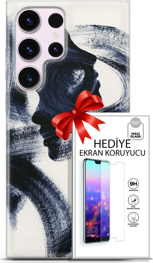 Samsung Galaxy S23 Ultra Kılıf Orijinal Seri Soul 10 2 Yüzlü Full Hd Kılıf + Ekran Koruyucu