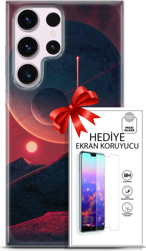 Samsung Galaxy S23 Ultra Kılıf Orijinal Seri Neo 19 Iron Man Tam Koruma Kılıf + Ekran Koruyucu