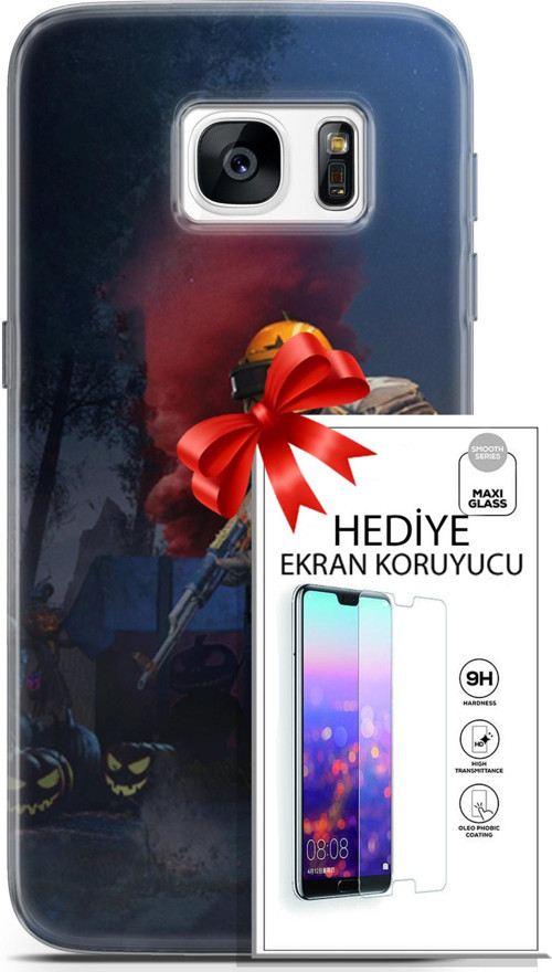 Samsung Galaxy S7 Kılıf Orijinal Seri Pubg 25 Çatışma Soyulmayan Kılıf + Ekran Koruyucu Full Koruma