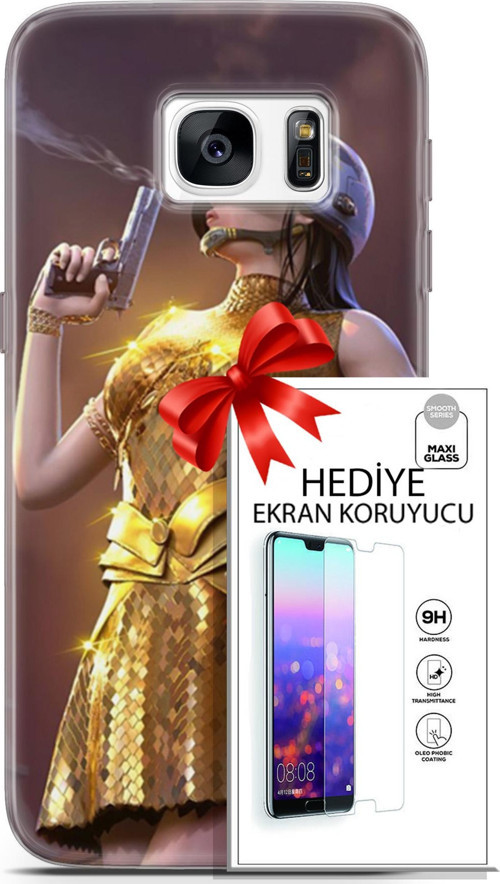 Samsung Galaxy S7 Kılıf Orijinal Seri Pubg 21 Anna Darbe Önleyici Kapak + Ön Ekran Koruyucu