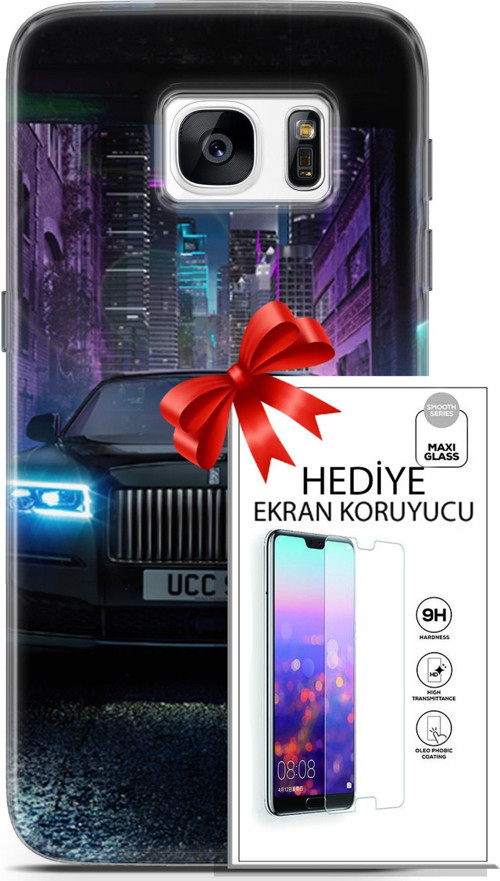 Samsung Galaxy S7 Kılıf Orijinal Seri Fantasy 12 Rolls Royce Tasarım Kılıf + Ekran Koruyucu