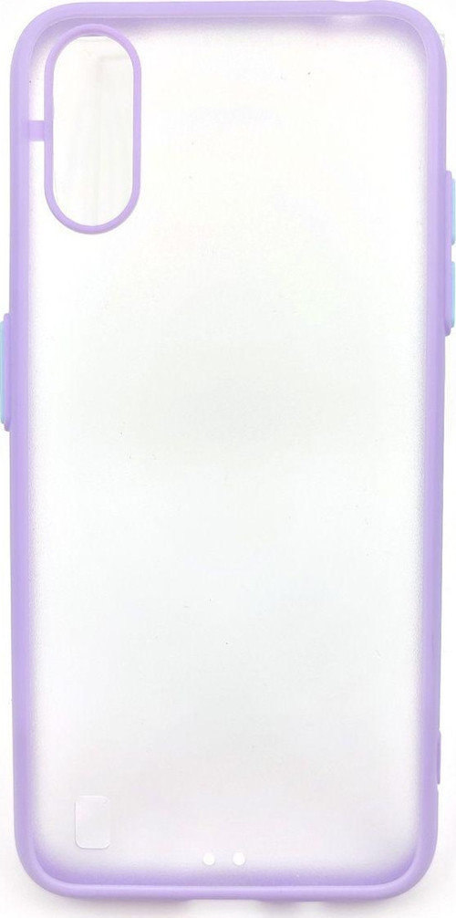 Samsung Galaxy A01 Uyumlu Kontrast Renkli Tuş Seri Arka Koruma Kılıf - Lila
