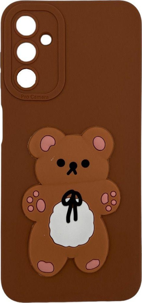 Samsung Galaxy A14 4G Uyumlu Maskot Seri Arka Koruma Kılıf - Kahverengi