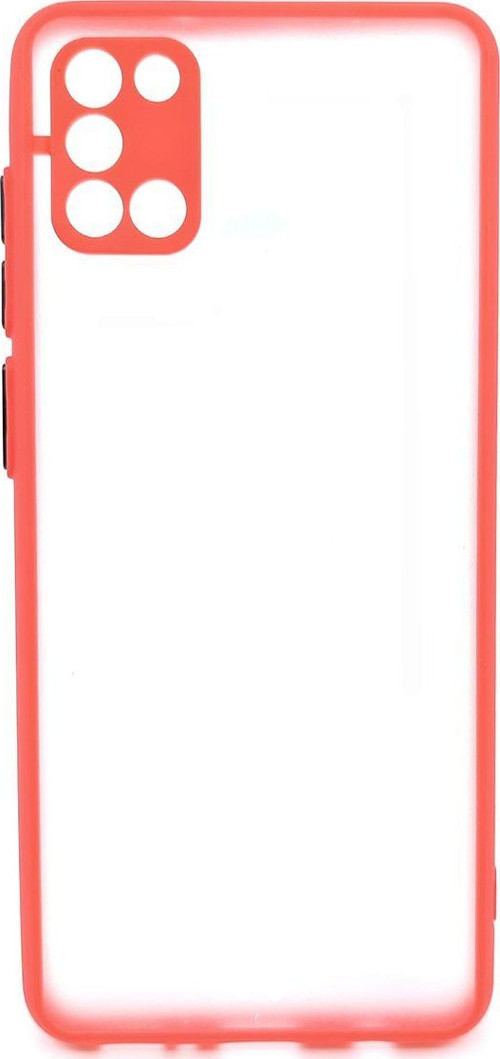 Samsung Galaxy A21S Uyumlu Kontrast Renkli Tuş Seri Arka Koruma Kılıf - Kırmızı