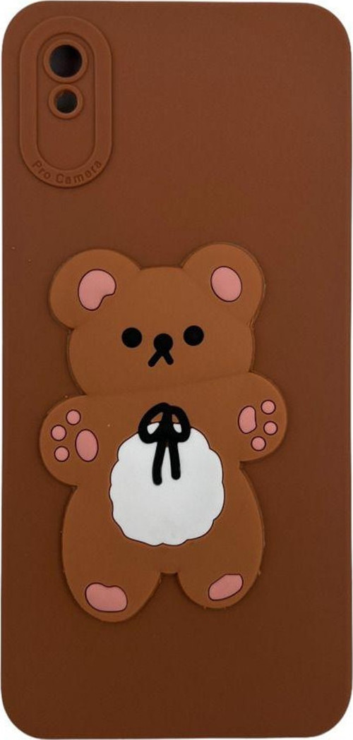 Xiaomi Redmi 9A Uyumlu Maskot Seri Arka Koruma Kılıf - Kahverengi