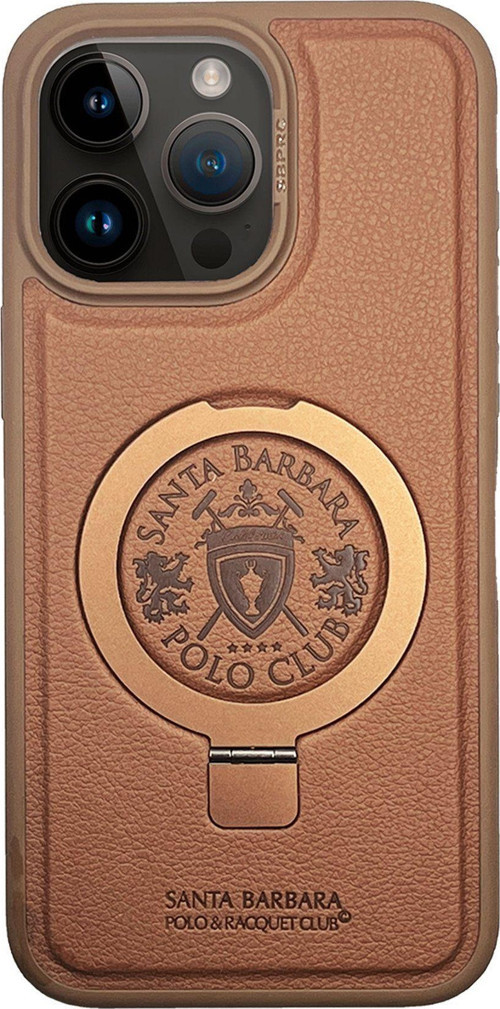 Santa Barbara Polo Racquet Club İphone 15 Pro Primo Magsafe Stand Kapak - Kahverengi