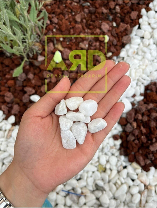 Dolomit Taşı 10 Kg 2-4 Cm Beyaz Dolomit Taş Dere Çakıl Taşı Bahçe Süs Taşı