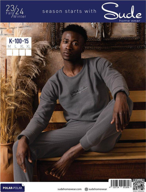 Erkek Kışlık Polar Pijama Takımı K100/15 - 1 Adet Antrasit-XL