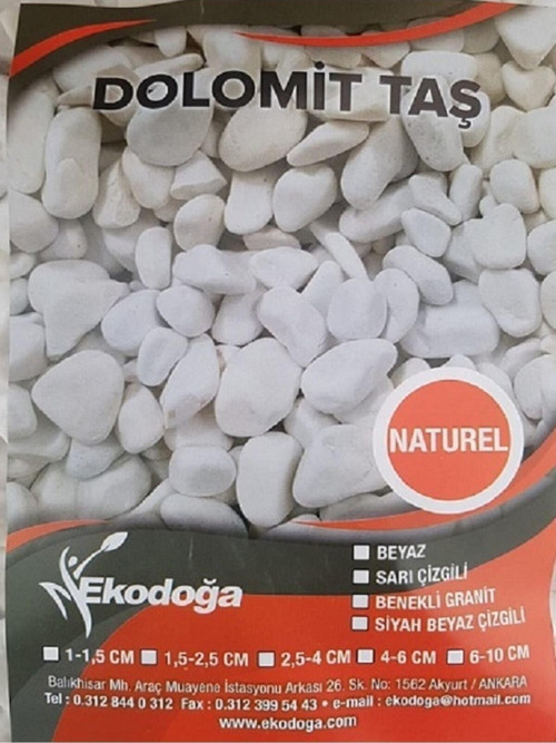 Beyaz Dolomit Taş 2 Kg 1 - 5-2 - 5 Cm Dere Çakıl Taşı Bahçe Süs Taşı Saksı Teraryum Taşı Akvaryum No.3