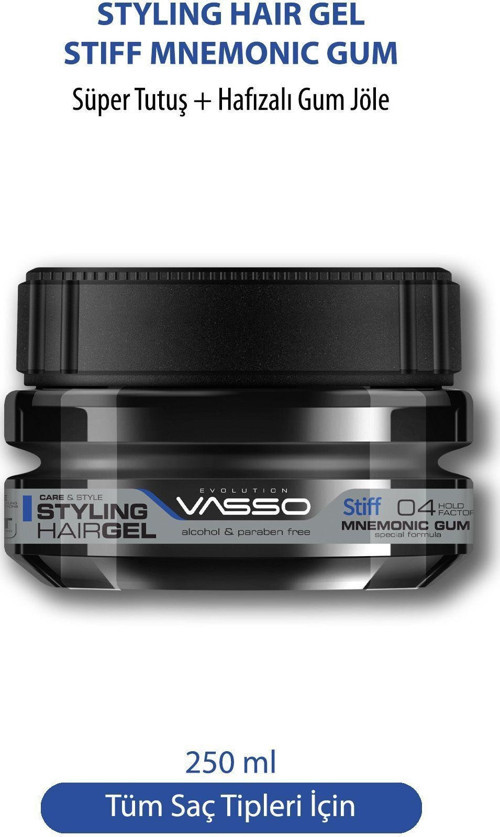 24 Saat Üstün Tutucu Özellikli Islak Görünümlü Hafızalı Saç Jölesi Stiff Mnemonic Gum Gel 250 Ml