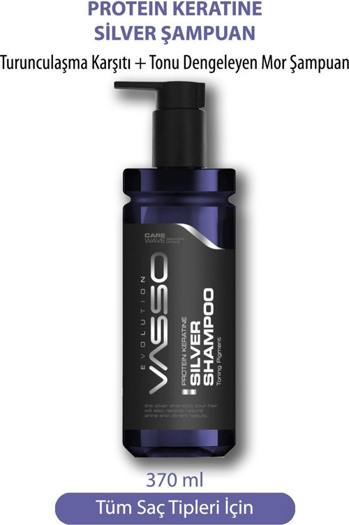 Turunculaşma Karşıtı Tonu Dengeleyen Keratinli Mor Şampuan -Keratin Silver Shampoo 370 Ml