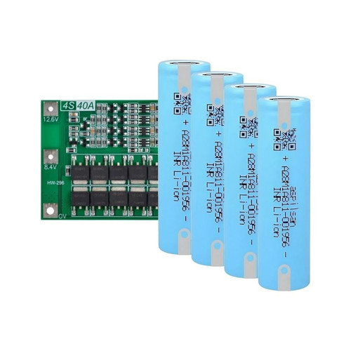 INR18650A28 - 3.7V 2800 mAh Li-ion Şarjlı Pil - 25A 4 Lü (+ - Pinli) 4S 40Ah Koruma Devresi