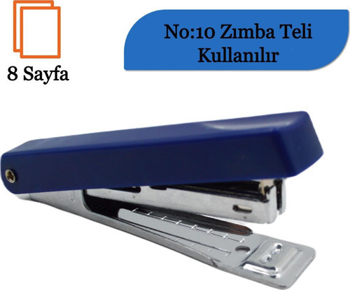 8 Sayfa Kapasiteli No:10 Cep Boy Zımba Makinası (1001BDS) Mavi