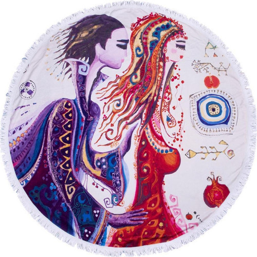 Aşk Yuvarlak Plaj Havlusu