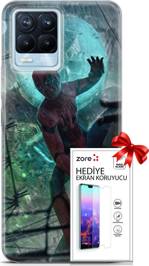 Realme 8 Pro Kılıf Orijinal Seri Supers 19 Marvel Movie Tam Koruma Kılıf + Ekran Koruyucu