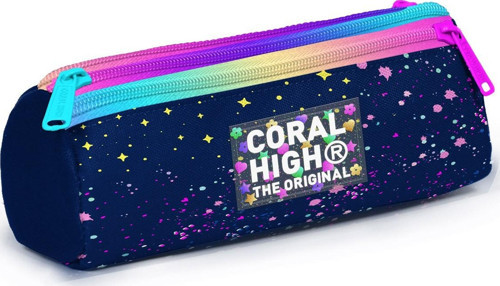 Coral High Kids Çok Renkli Lacivert Üç Bölmeli Kalem Çantası 11163 3